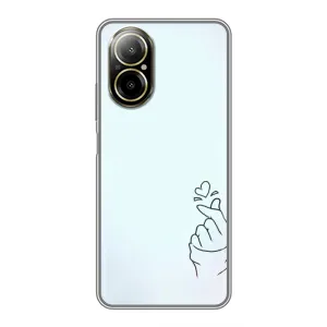 Чехлы (Знак сердечка) на Realme C67 (Сердце на голубом)