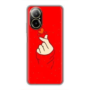 Чехлы (Знак сердечка) на Realme C67 (Сердце на красном)
