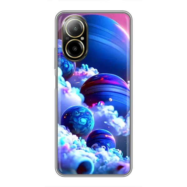 Чехол с рисунком «Синие планеты» для Realme C67 Чехол с рисунком «Синие планеты» для Realme C67
