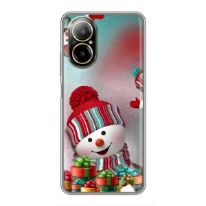 Чохли на Новий Рік Realme C67 (Сніговик в шапці)