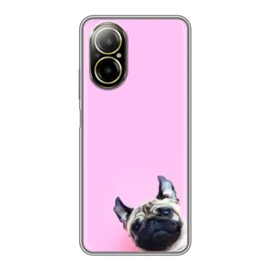 Бампер для Realme C67 з картинкою "Песики" (Собака на рожевому)