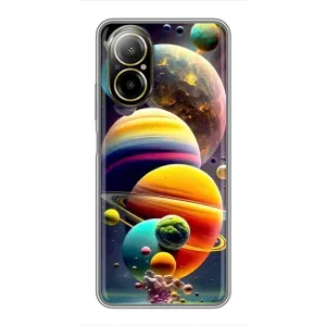 Чохол (ТПУ) з планетами на Realme C67 (Сонячна система)