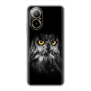 Чохли з принтом СОВИ для Realme C67 (Сова на чорному)