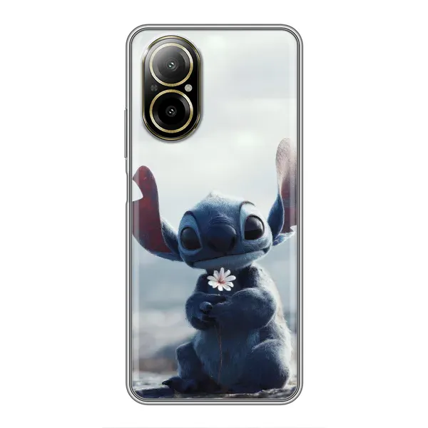 Чехол с рисунком «Стич с цветочком» для Realme C67