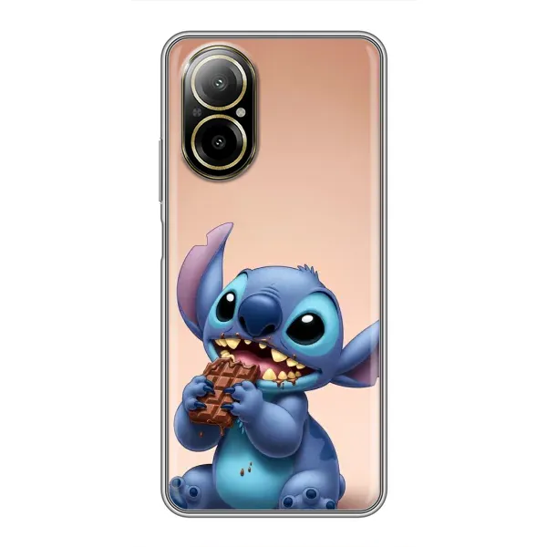Чехол с рисунком «Стич с шоколадом» для Realme C67