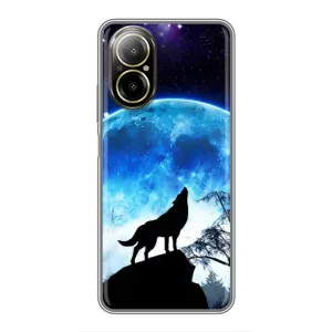 Чохол з Вовком на Realme C67 (Виє на місяць)