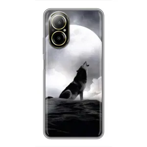 Чохол з Вовком на Realme C67 (Вовк і місяць)