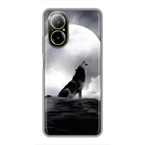 Чехол с рисунком «Волк и луна» для Realme C67
