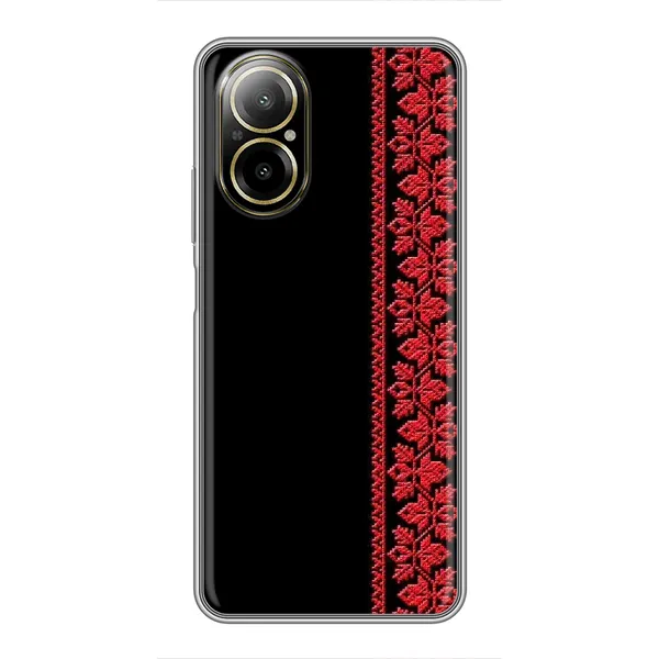 Чехол с рисунком «Вышиванка на черном» для Realme C67 Чехол с рисунком «Вышиванка на черном» для Realme C67