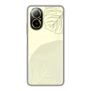 Чехол цветочный дизайн для Realme C67 (Зелёный фон)