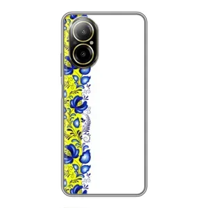 Силіконовый Чохол на Realme C67 з картинкой Вишиванки (Жовто-біла вишиванка)
