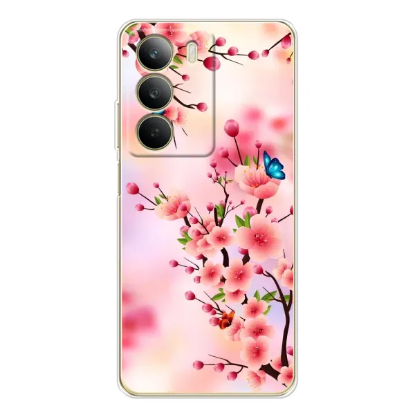 Чехол с рисунком «Бабочки на сакуре» для Realme C71 Чехол с рисунком «Бабочки на сакуре» для Realme C71