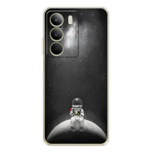 Силиконовый Чехол с принтом "Космонавты" на Realme C71 (Космонавт романтик)