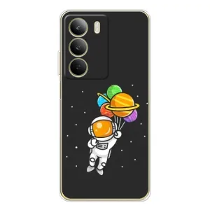 Силиконовый Чехол с принтом "Космонавты" на Realme C71 (Космонавт с шариками)
