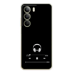 Чехол с картинками на черном фоне для Realme C71 (Плеер)