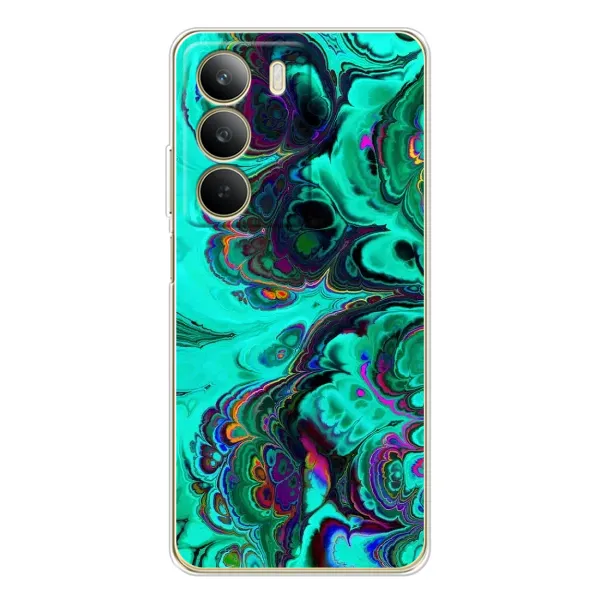 Чехол с рисунком «Салатный мрамор» для Realme C71