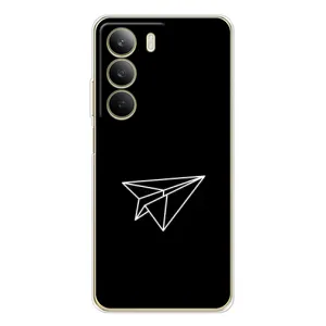 Чехол с картинками на черном фоне для Realme C71 (Самолетик)