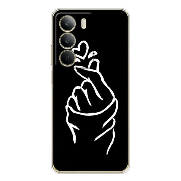 Чехол с рисунком «Сердце на черном» для Realme C71 Чехол с рисунком «Сердце на черном» для Realme C71