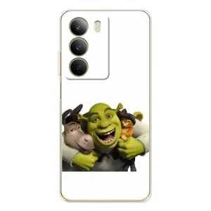 Печатный чехол с принтом Шрек для Realme C71 (Шрек осел и кот)