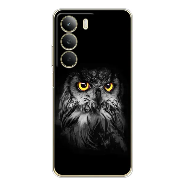 Чехол с рисунком «Сова на чёрном» для Realme C71 Чехол с рисунком «Сова на чёрном» для Realme C71