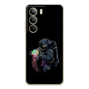 Силиконовый Чехол с принтом "Космонавты" на Realme C71 (В руках земля)