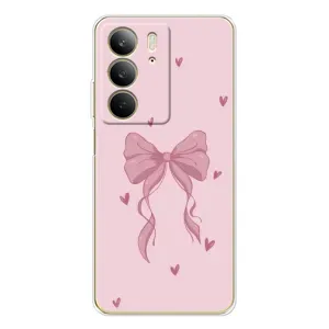 Чехол банты для Realme C73 5G (Бант на розовом)