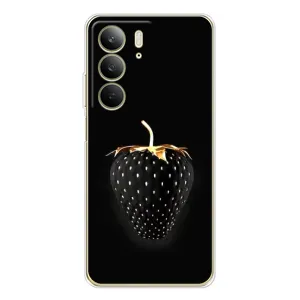 Чехол с изображением вкусной еды для Realme C73 5G (Чёрная клубника)