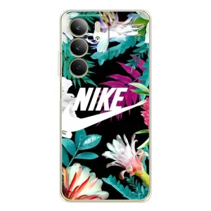 Силіконовый Чохол на Realme C73 5G з картинкою НАЙК (Квітковий Nike)