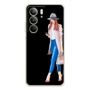 Чехол с картинкой Модные Девчонки Realme C73 5G (Девушка со смартфоном)