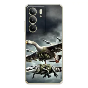 Чехол с мемами тралалело тралала для Realme C73 5G (Гусини и крокодило)
