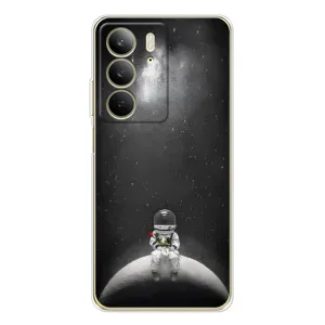 Силиконовый Чехол с принтом "Космонавты" на Realme C73 5G (Космонавт романтик)