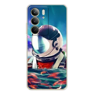 Силиконовый Чехол с принтом "Космонавты" на Realme C73 5G (Космонавт в воде)