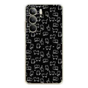 Чохол на тематику: Коти для Realme C73 5G (Котики на чорному)
