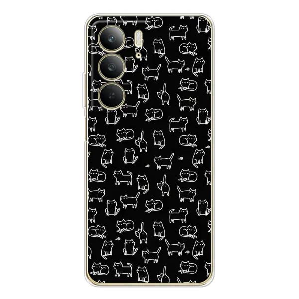 Чехол с рисунком «Котики на черном» для Realme C73 5G Чехол с рисунком «Котики на черном» для Realme C73 5G