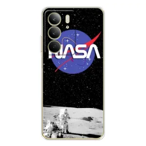 Силиконовый бампер с принтом "Наса" на Realme C73 5G (Nasa на луне)