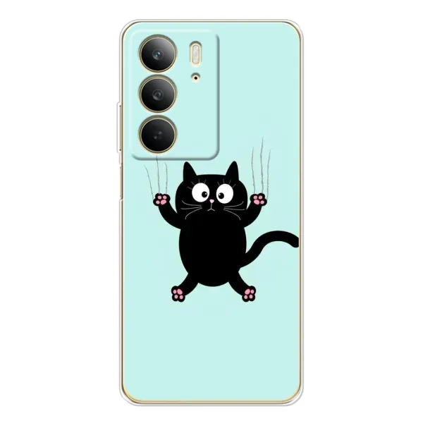 Чехол с рисунком «Падающий кот» для Realme C73 5G