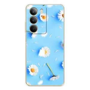 Чохол з Квітами для Realme C73 5G (ромашки на блакитному)