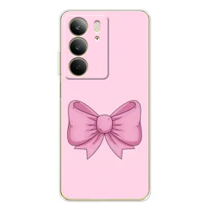 Чехол банты для Realme C73 5G (Розовый бантик)
