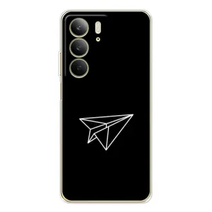 Чехол с картинками на черном фоне для Realme C73 5G (Самолетик)