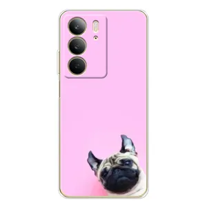 Бампер для Realme C73 5G з картинкою "Песики" (Собака на рожевому)