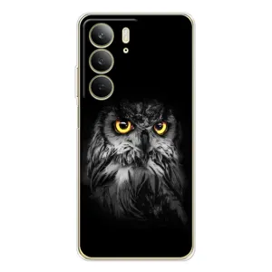 Чохли з принтом СОВИ для Realme C73 5G (Сова на чорному)