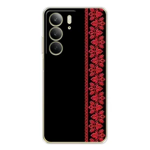 Силиконовый Чехол на Realme C73 5G с картинкой Вышиванки (Вышиванка на черном)