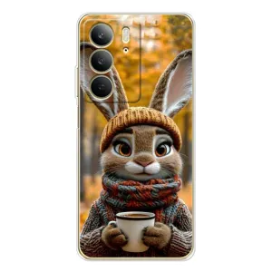 Друкований чохол 'Звірята з кавою' для Realme C73 5G (Зайчик з кавою)