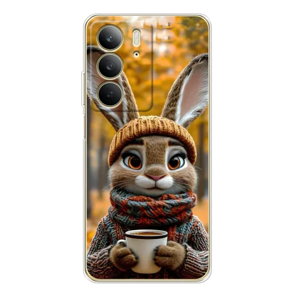 Чехол с рисунком «Зайчик с кофе» для Realme C73 5G Чехол с рисунком «Зайчик с кофе» для Realme C73 5G