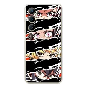 Силіконові чохлі з очіма Anime для Реалмі С75 (Очі на чорному)