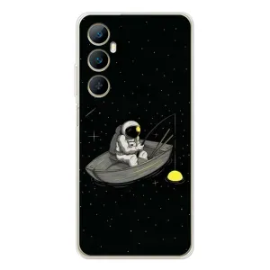 Силіконовый Чохол з принтом "Космонавти" на Realme C75 (Космонавт на рибалці)