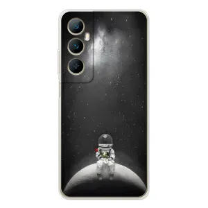 Силіконовый Чохол з принтом "Космонавти" на Realme C75 (Космонавт романтик)
