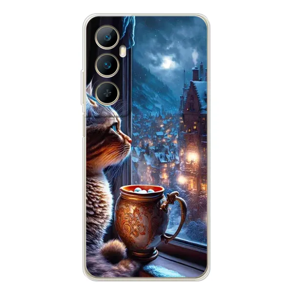 Чехол с рисунком «Кот новогодний» для Realme C75 Чехол с рисунком «Кот новогодний» для Realme C75