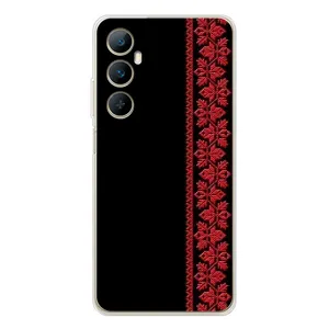 Силиконовый Чехол на Realme C75 (Красная Вышиванка)