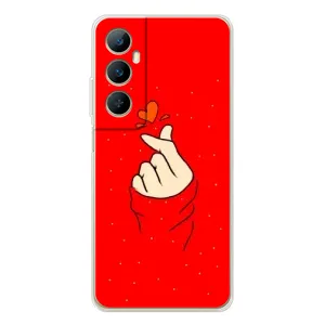 Чехлы (Знак сердечка) на Realme C75 (Сердце на красном)